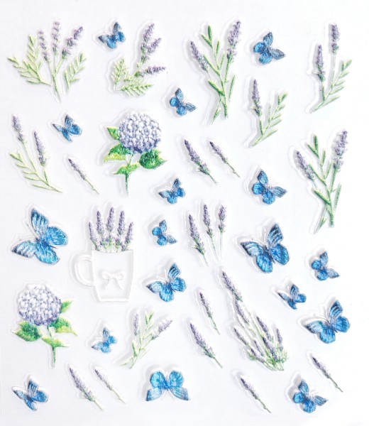5D Sticker selbstklebend Lavendel Schmetterling