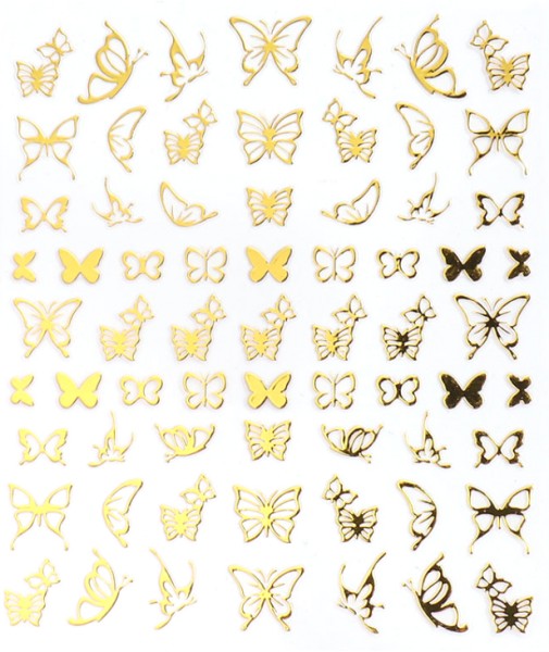 JUSTNAILS Schmetterling Butterfly Sticker selbstklebend - gold