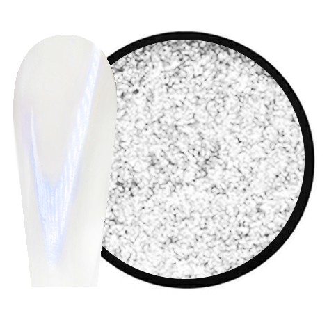 JUSTNAILS Mirror-Glow White Nagel Pigment White - BLUE Shimmer