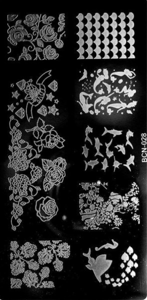 JUSTNAILS Stamping Schablone M (028)
