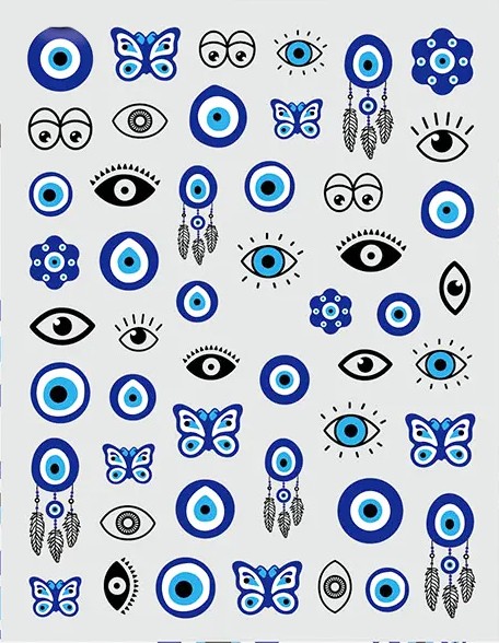 JUSTNAILS Sticker Augen Eyes Blau 126