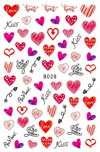 JUSTNAILS Sticker Heart Valentine Love 028 *Abverkauf