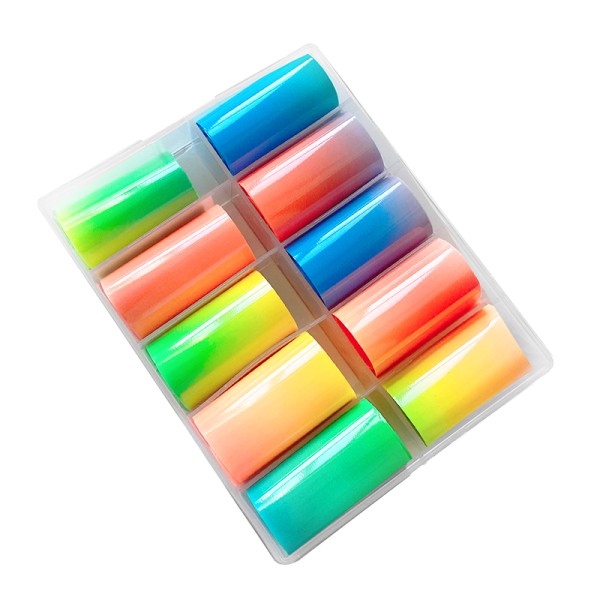 JUSTNAILS Transferfolie Glow Ombre Box Farbverlauf 1